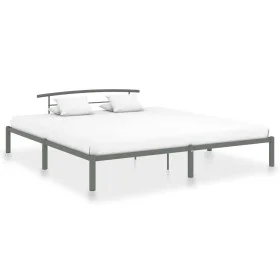 Gray metal bed frame 200x200 cm by vidaXL, Beds and slatted bases - Ref: Foro24-284706, Price: 85,76 €, Discount: %