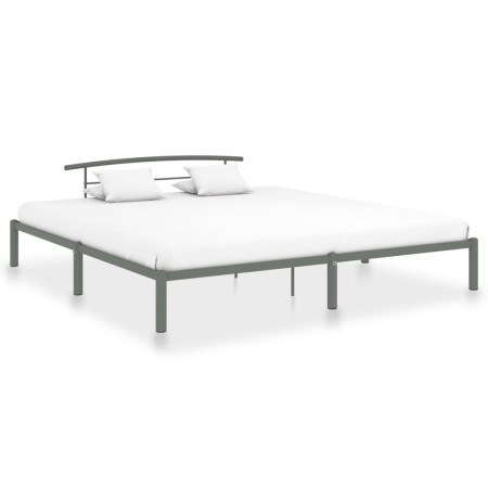 Estructura de cama de metal gris 200x200 cm de vidaXL, Camas y somieres - Ref: Foro24-284706, Precio: 86,95 €, Descuento: %