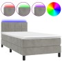 Cama box spring colchón y LED terciopelo gris claro 80x200 cm de vidaXL, Camas y somieres - Ref: Foro24-3134369, Precio: 276,...