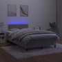 Cama box spring colchón y LED terciopelo gris claro 120x200 cm de vidaXL, Camas y somieres - Ref: Foro24-3134333, Precio: 382...