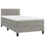 Cama box spring colchón y LED terciopelo gris claro 100x200 cm de vidaXL, Camas y somieres - Ref: Foro24-3134327, Precio: 305...