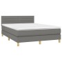 Cama box spring colchón y luces LED tela gris oscuro 140x200 cm de vidaXL, Camas y somieres - Ref: Foro24-3133798, Precio: 41...