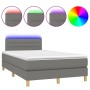 Cama box spring con colchón y LED tela gris oscuro 120x200 cm de vidaXL, Camas y somieres - Ref: Foro24-3133782, Precio: 378,...