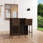 Set de muebles de bar para jardín 3 piezas marrón en Conjuntos de jardín | Comprar online en Foru.es