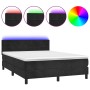 Cama box spring colchón y LED terciopelo negro 140x190 cm de vidaXL, Camas y somieres - Ref: Foro24-3134461, Precio: 404,15 €...