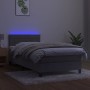 Cama box spring colchón y LED terciopelo gris claro 100x200 cm de vidaXL, Camas y somieres - Ref: Foro24-3134447, Precio: 304...