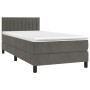 Cama box spring colchón y LED terciopelo gris oscuro 100x200 cm de vidaXL, Camas y somieres - Ref: Foro24-3134508, Precio: 31...