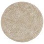 Alfombra pelo largo aspecto brillante ISTAN beige Ø 80 cm en Alfombras | Comprar online en Foru.es