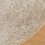 Alfombra pelo largo aspecto brillante ISTAN beige Ø 80 cm en Alfombras | Comprar online en Foru.es