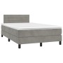 Cama box spring colchón y LED terciopelo gris claro 120x200 cm de vidaXL, Camas y somieres - Ref: Foro24-3134453, Precio: 381...