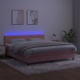 Cama box spring colchón y LED terciopelo rosa 160x200 cm de vidaXL, Camas y somieres - Ref: Foro24-3134536, Precio: 454,56 €,...