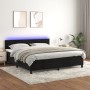 Cama box spring colchón y LED terciopelo negro 160x200 cm de vidaXL, Camas y somieres - Ref: Foro24-3134533, Precio: 469,50 €...