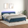 Cama box spring colchón y LED terciopelo azul oscuro 180x200 cm de vidaXL, Camas y somieres - Ref: Foro24-3134541, Precio: 54...