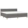 Cama box spring con colchón y LED tela gris oscuro 200x200 cm de vidaXL, Camas y somieres - Ref: Foro24-3133982, Precio: 570,...