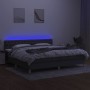 Cama box spring con colchón y LED tela gris oscuro 200x200 cm de vidaXL, Camas y somieres - Ref: Foro24-3133982, Precio: 570,...