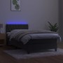 Cama box spring colchón y LED terciopelo gris oscuro 90x190 cm de vidaXL, Camas y somieres - Ref: Foro24-3134556, Precio: 310...