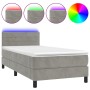 Cama box spring colchón y LED terciopelo gris claro 80x200 cm de vidaXL, Camas y somieres - Ref: Foro24-3134429, Precio: 276,...