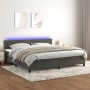 Cama box spring colchón y LED terciopelo gris oscuro 200x200 cm de vidaXL, Camas y somieres - Ref: Foro24-3134544, Precio: 55...