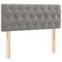 Box spring bed with mattress and LED light gray velvet 90x190 cm by vidaXL, Beds and slatted bases - Ref: Foro24-3134555, Pri...