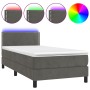Cama box spring colchón y LED terciopelo gris oscuro 80x200 cm de vidaXL, Camas y somieres - Ref: Foro24-3134310, Precio: 295...