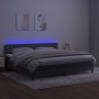 Cama box spring colchón y LED terciopelo gris oscuro 200x200 cm de vidaXL, Camas y somieres - Ref: Foro24-3134604, Precio: 56...