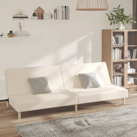 Sofá cama de 2 plazas tela color crema en Sofás | Comprar online en Foru.es