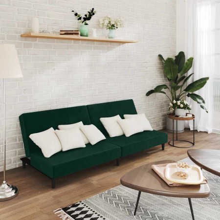 Sofá cama de 2 plazas terciopelo verde oscuro en Sofás | Comprar online en Foru.es