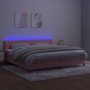 Cama box spring colchón y LED terciopelo rosa 200x200 cm de vidaXL, Camas y somieres - Ref: Foro24-3134608, Precio: 573,52 €,...