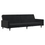 Sofá cama de 2 plazas terciopelo negro en Sofás | Comprar online en Foru.es