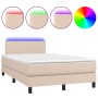Cama box spring colchón LED cuero sintético capuchino 120x200cm de vidaXL, Camas y somieres - Ref: Foro24-3134098, Precio: 38...