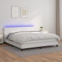 Cama box spring colchón y LED cuero sintético blanco 180x200 cm de vidaXL, Camas y somieres - Ref: Foro24-3134118, Precio: 54...