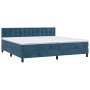 Cama box spring colchón y LED terciopelo azul oscuro 200x200 cm de vidaXL, Camas y somieres - Ref: Foro24-3134667, Precio: 59...