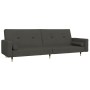 Sofá cama de 2 plazas con dos almohadas terciopelo gris oscuro en Sofás | Comprar online en Foru.es