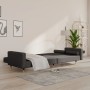 Sofá cama de 2 plazas con dos almohadas terciopelo gris oscuro en Sofás | Comprar online en Foru.es