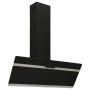 Campana extractora pared acero y vidrio templado negro 90 cm de vidaXL, Extractores - Ref: Foro24-51669, Precio: 185,72 €, De...