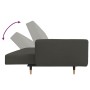 Sofá cama de 2 plazas con dos almohadas terciopelo gris oscuro en Sofás | Comprar online en Foru.es