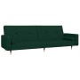 Sofá cama de 2 plazas con dos almohadas terciopelo verde oscuro en Sofás | Comprar online en Foru.es