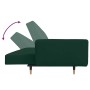 Sofá cama de 2 plazas con dos almohadas terciopelo verde oscuro en Sofás | Comprar online en Foru.es
