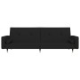 Sofá cama de 2 plazas con dos almohadas terciopelo negro en Sofás | Comprar online en Foru.es