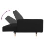 Sofá cama de 2 plazas con dos almohadas terciopelo negro en Sofás | Comprar online en Foru.es