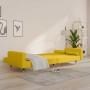 Sofá cama de 2 plazas con dos almohadas terciopelo amarillo en Sofás | Comprar online en Foru.es