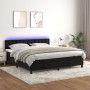 Cama box spring colchón y LED terciopelo negro 160x200 cm de vidaXL, Camas y somieres - Ref: Foro24-3134653, Precio: 465,33 €...