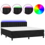 Cama box spring colchón y LED terciopelo negro 180x200 cm de vidaXL, Camas y somieres - Ref: Foro24-3134659, Precio: 518,75 €...
