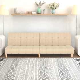 Sofá cama de 2 plazas tela color crema en Sofás | Comprar online en Foru.es