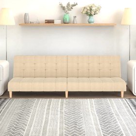 Sofá cama de 2 plazas tela color crema en Sofás | Comprar online en Foru.es