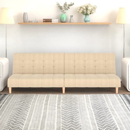 Sofá cama de 2 plazas tela color crema en Sofás | Comprar online en Foru.es