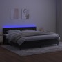 Cama box spring colchón y LED terciopelo negro 200x200 cm de vidaXL, Camas y somieres - Ref: Foro24-3134665, Precio: 570,29 €...