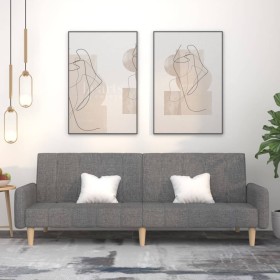 Sofá cama de 2 plazas tela gris claro en Sofás | Comprar online en Foru.es