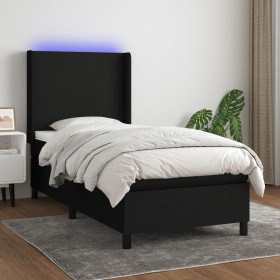 Cama box spring colchón y luces LED tela negro 80x200 cm de vidaXL, Camas y somieres - Ref: Foro24-3138111, Precio: 318,84 €,...