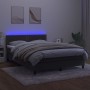 Cama box spring colchón y LED terciopelo gris oscuro 140x190 cm de vidaXL, Camas y somieres - Ref: Foro24-3134340, Precio: 42...